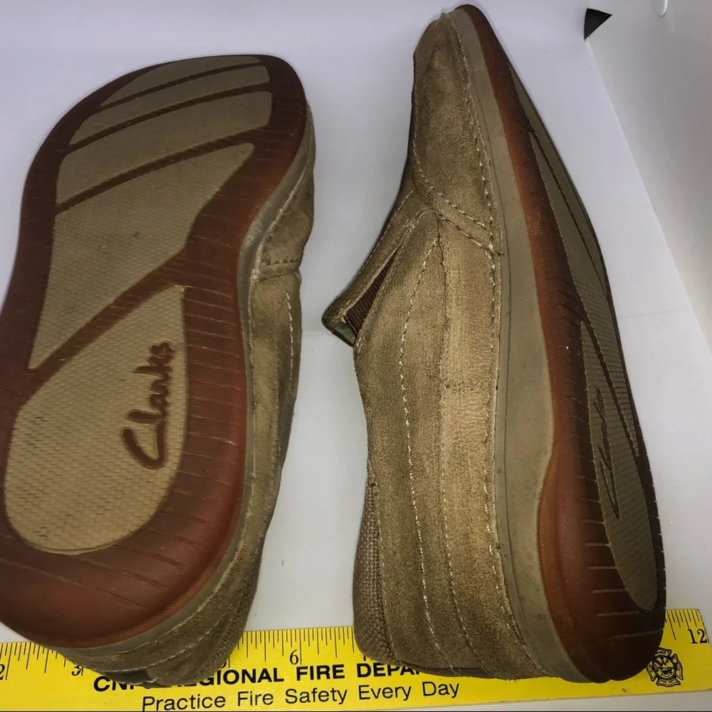 Clarks Tan Leather Loafer Shoes Men's‎ 11.5M Casual Neutral Comfortable